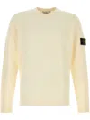 Stone Island Relaxed Fit Long-sleeve Crewneck Sweatshirt With Distinctive Patch Logo In White