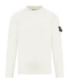 Stone Island Wool Blend Sweatshirt With Iconic Logo Patch And Timeless Design In White