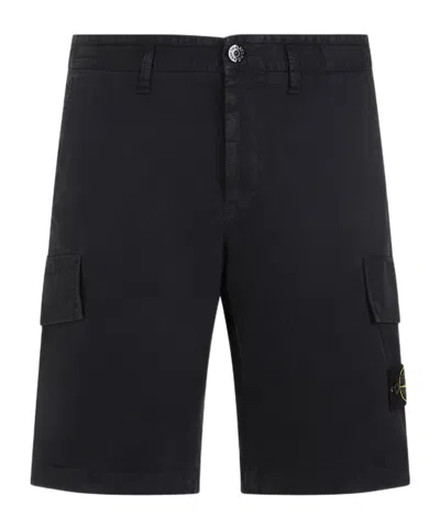 STONE ISLAND STONE ISLAND COMPASS-BADGE KNEE-LENGTH CARGO SHORTS