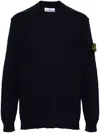 Stone Island Compass-badge Knitted Jumper In 蓝色