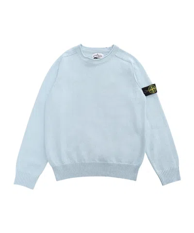 Stone Island Compass-badge Knitted Jumper In Blue