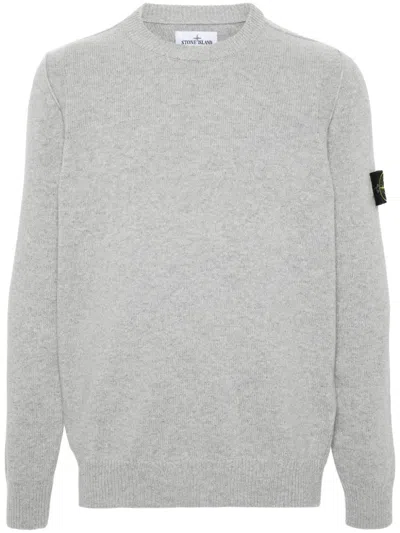 Stone Island Compass-badge Virgin Wool Jumper In Grey