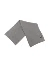 Stone Island Compass-badge Knitted Scarf In Gray