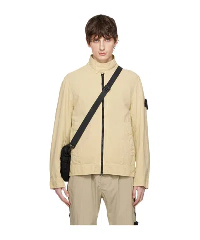 Stone Island Beige Patch Jacket In V0091 Natural Beige
