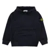 Stone Island Compass-badge Long-sleeved Hoodie In Blue