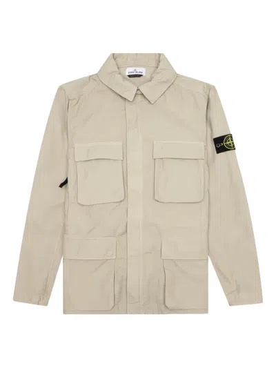 Stone Island Compass-badge Multi-pocket Jacket In Neutral
