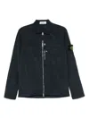 Stone Island Overshirt With Long Sleeves And Point Collar In Blue