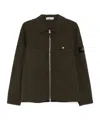 Stone Island Compass-badge Overshirt In Forest Green