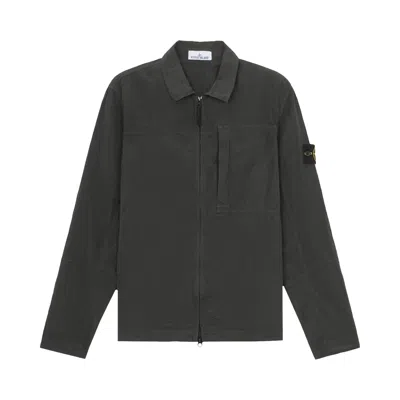 Pre-owned Stone Island Compass Badge Overshirt 'lead Grey' | Men's Size S In Gray