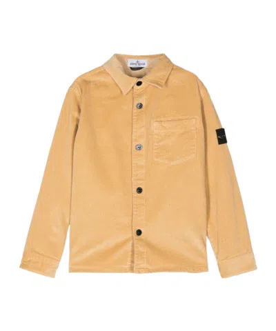 Stone Island Compass-badge Overshirt In Nude