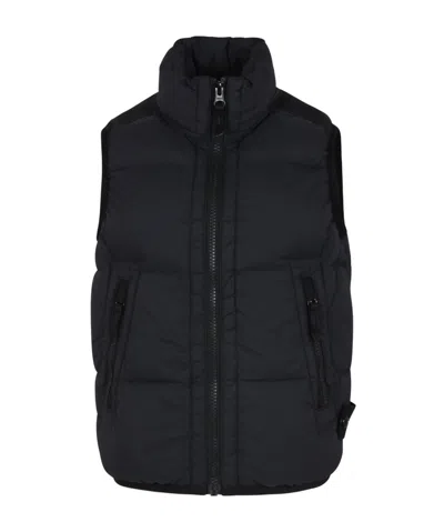 Stone Island Compass-badge Padded Gilet In Black