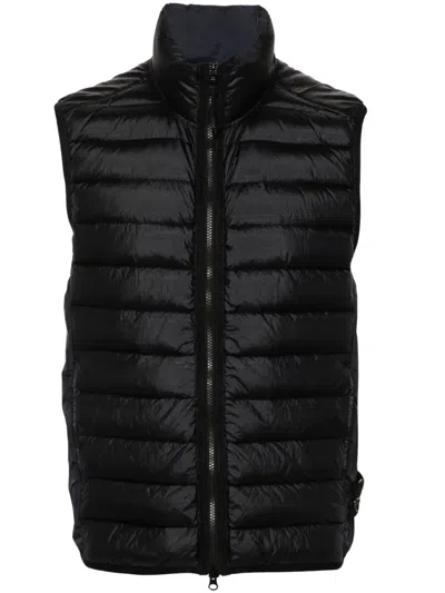 Stone Island Compass-badge Padded Gilet In Blue