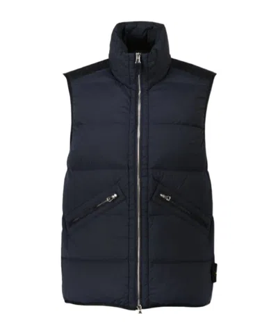 Stone Island Compass-badge Padded Gilet In Blue