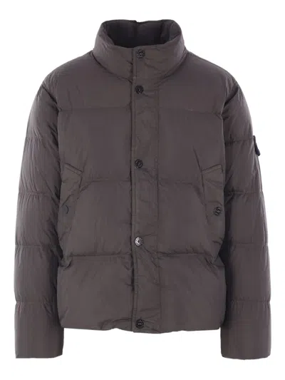 Stone Island Compass-badge Padded Jacket In Gray