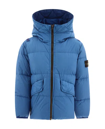 Stone Island Compass-badge Padded Jacket In Blue