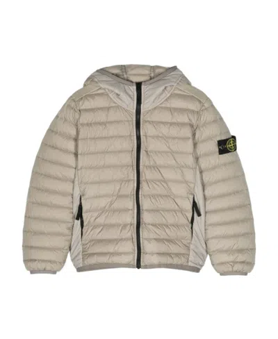 Stone Island Compass-badge Padded Jacket In Gray