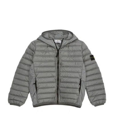 Stone Island Compass-badge Padded Jacket In Gray