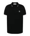 Stone Island Mens Black Brand-patch Regular-fit Stretch-cotton Polo Shirt Xl In Black