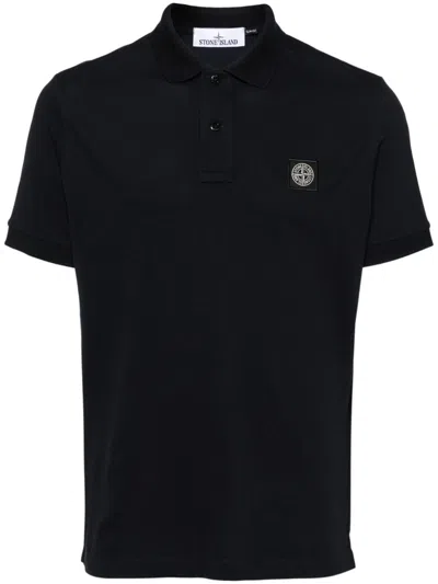 STONE ISLAND COMPASS-BADGE PIQUÉ POLO SHIRT