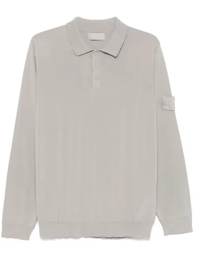 Stone Island Compass-badge Polo Shirt In Grey