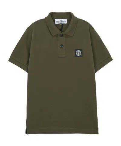 Stone Island Compass-badge Polo Shirt In Military Green