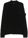 Stone Island Compass-badge Polo Sweater In Schwarz