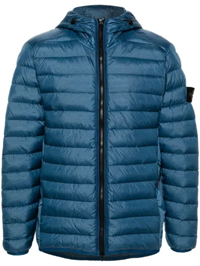 Stone Island Compass Badge Puffer Jacket In Blue