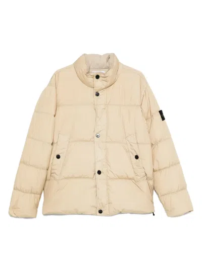Stone Island Compass-badge Quilted Puffer Jacket In Neutral