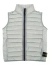 Stone Island Compass-badge Quilted Sleeveless Gilet In Green