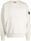 Stone Island Wool Blend Sweatshirt With Iconic Logo Patch And Timeless Design In Neutrals