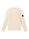 Stone Island Compass-badge Ribbed Sweater In Neutral