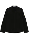 Stone Island Black Jacket With Classic Collar In Black
