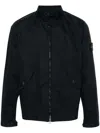 Stone Island Men's Zippered Cotton Jacket In Blue