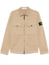 Stone Island Compass-badge Shirt Jacket In Neutrals