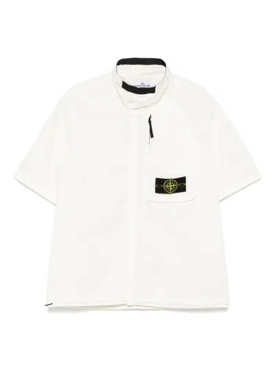 Stone Island Compass-badge Shirt In White