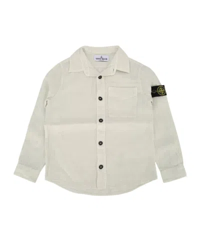 Stone Island Compass-badge Shirt In White