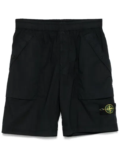 Stone Island Compass-badge Shorts In Black