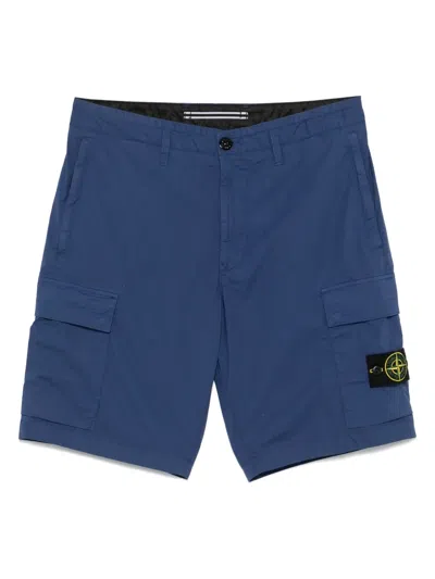 Stone Island Compass-badge Shorts In Bluette