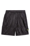 Stone Island Loose-wide-leg Bermuda Shorts With Elasticated Waistband In Gray