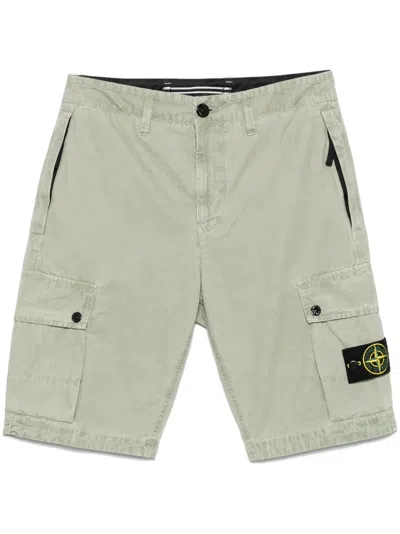 Stone Island Compass-badge Shorts In Green