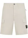 Stone Island Logo Patch Cargo Shorts In Beige