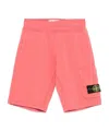Stone Island Compass-badge Shorts In Pink