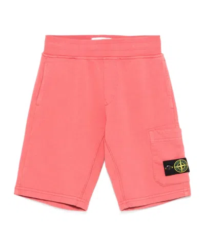 Stone Island Compass-badge Shorts In Pink