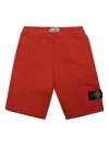 Stone Island Compass-badge Shorts In Red