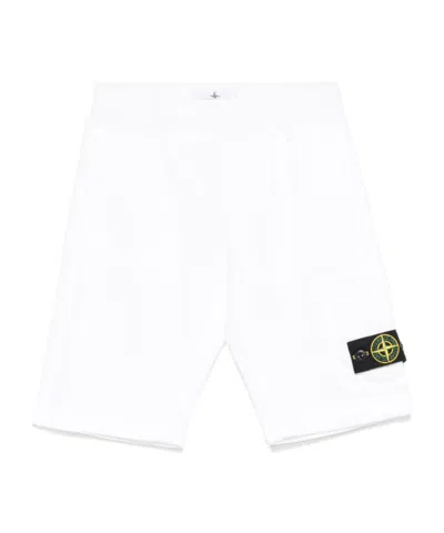Stone Island Compass-badge Shorts In White