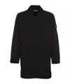 Stone Island Compass-badge Single-breasted Coat In Black