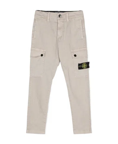 Stone Island Compass-badge Slim-fit Cargo Trousers In Gray