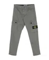 Stone Island Compass-badge Tapered-leg Trousers In Gray