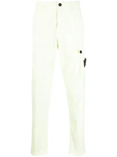 Stone Island Compass Badge Slim-fit Trousers In Green