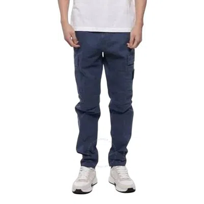 Stone Island Navy Tapered Cargo Pants In Blue
